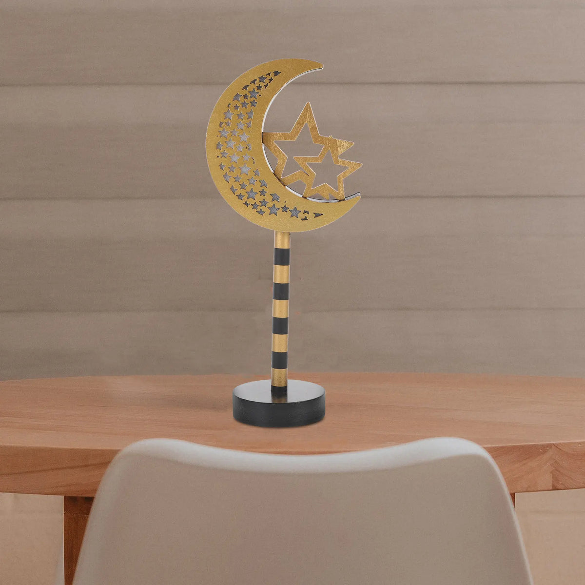 Eid Wood LED Lamp Ramadan Decorative Light Tabletop Ornament High Brightness Warm Night Light for Porch Bar Restaurant Home