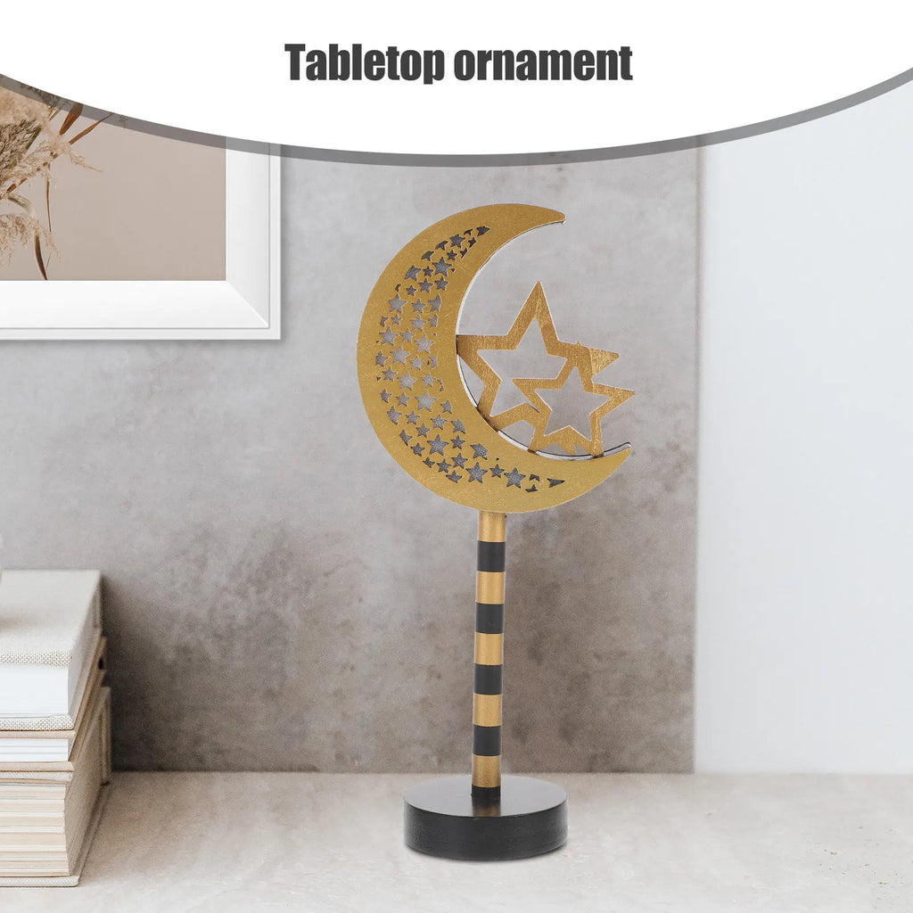 Eid Wood LED Lamp Ramadan Decorative Light Tabletop Ornament High Brightness Warm Night Light for Porch Bar Restaurant Home