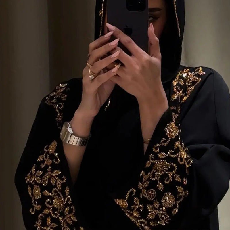 Black Embroidered Abaya Set