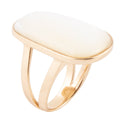 High Class White Mother of Pearl Golden Ring