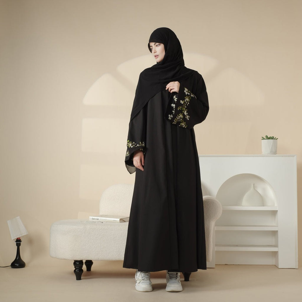 Olive Branch Linen Abaya Set
