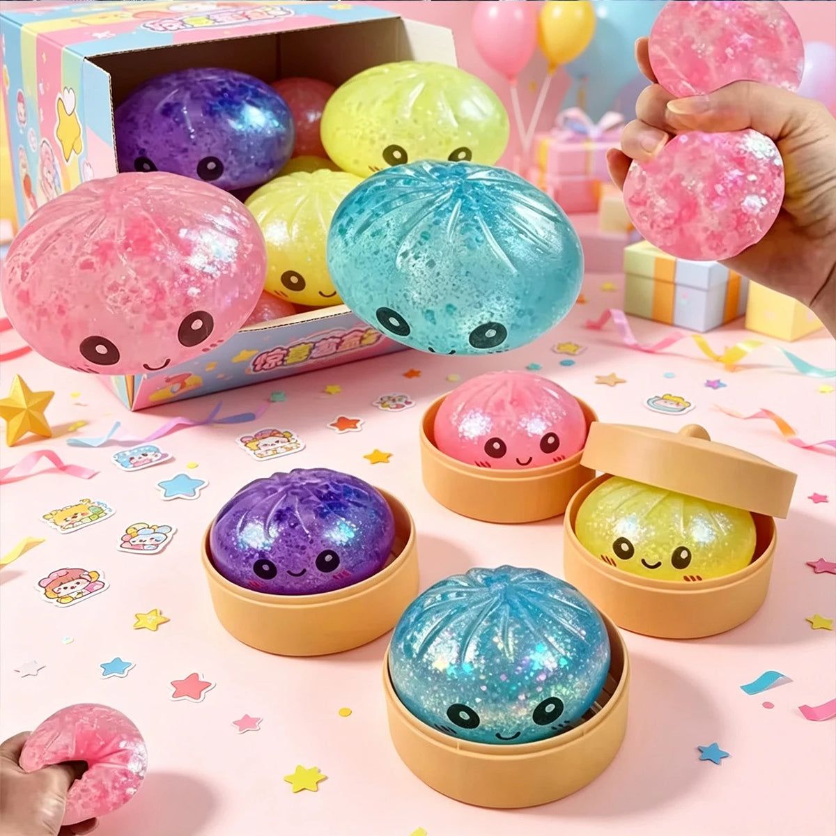 Glitter Dumpling Squishy Toy